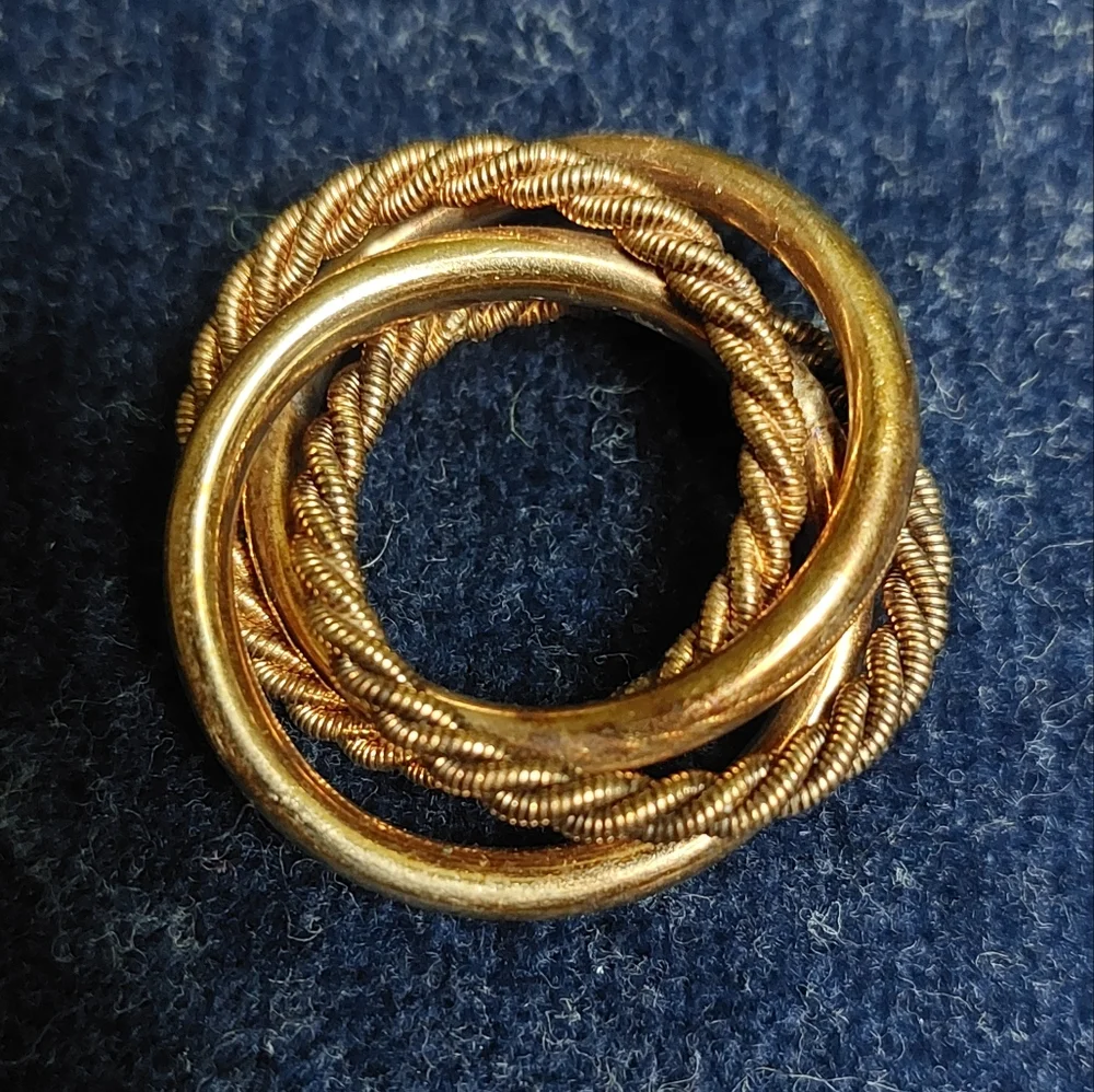 Vintage H.G. Henry Griffith Stacked Circle Brooch 12K GF, Estate Jewelry